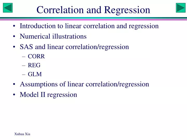 correlation and regression