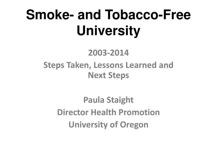 smoke and tobacco free university