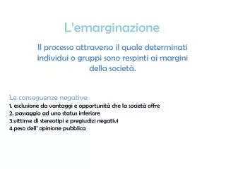 l emarginazione