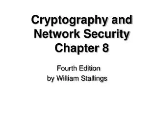 cryptography and network security chapter 8