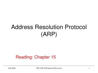 Address Resolution Protocol (ARP)