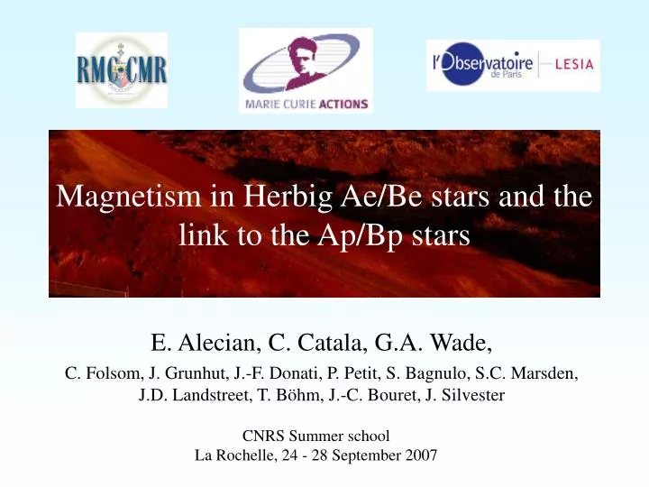 magnetism in herbig ae be stars and the link to the ap bp stars
