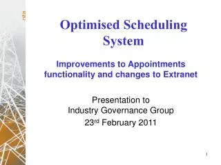 Improvements to Appointments functionality and changes to Extranet