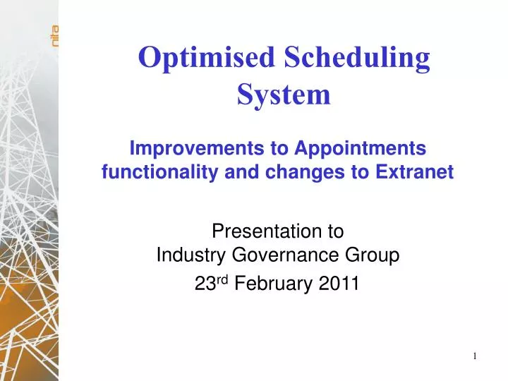 improvements to appointments functionality and changes to extranet