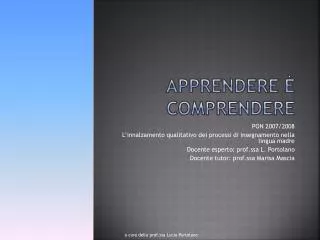apprendere comprendere