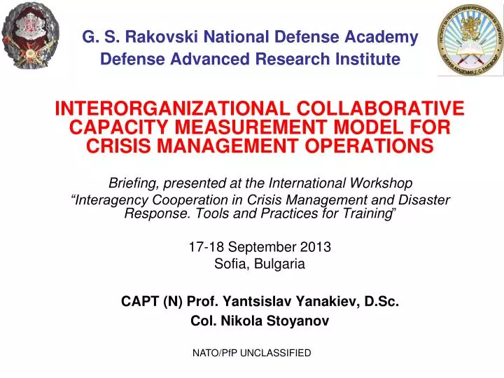 g s rakovski national defense academy defense advanced research institute
