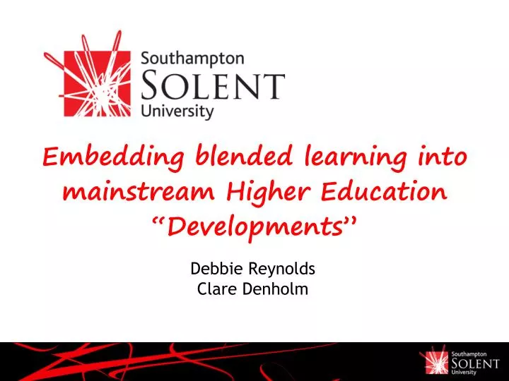 embedding blended learning into mainstream higher education developments