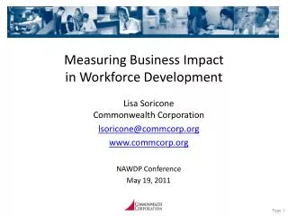 Measuring Business Impact in Workforce Development