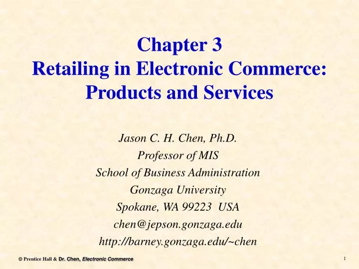 chapter 3 retailing in electronic commerce products and services