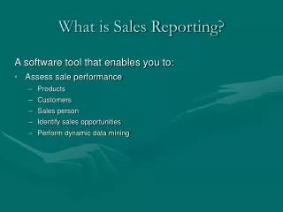 What is Sales Reporting?