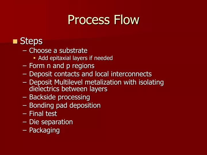 process flow