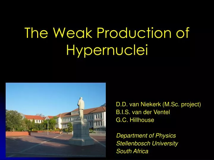 the weak production of hypernuclei