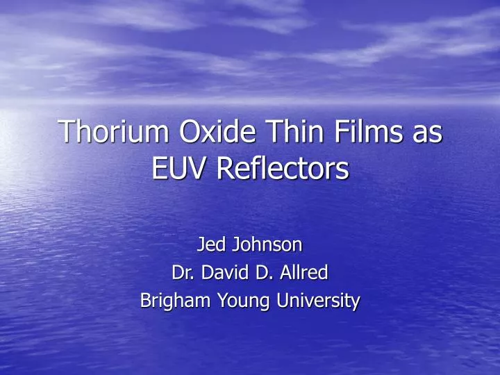 thorium oxide thin films as euv reflectors