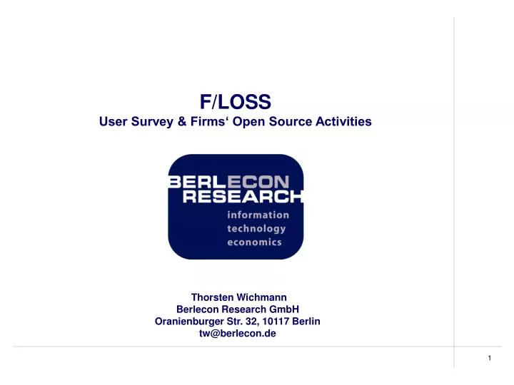 f loss user survey firms open source activities