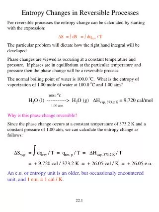 Entropy Changes in Reversible Processes