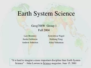 Earth System Science