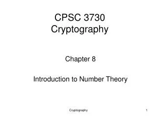 CPSC 3730 Cryptography