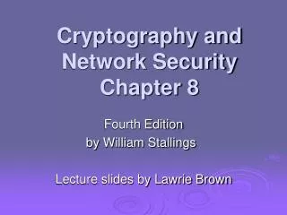 cryptography and network security chapter 8
