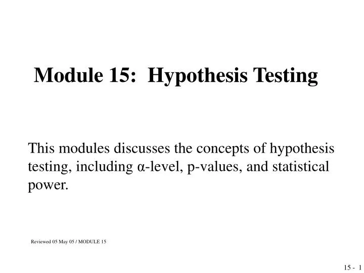 module 15 hypothesis testing