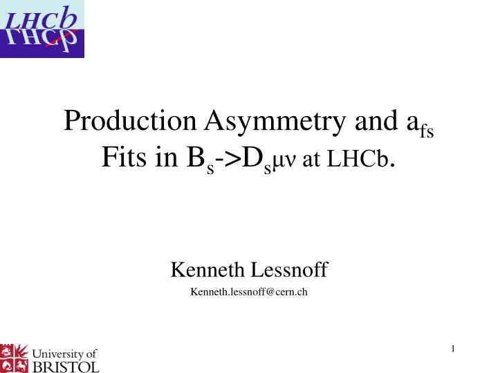 production asymmetry and a fs fits in b s d s at lhcb