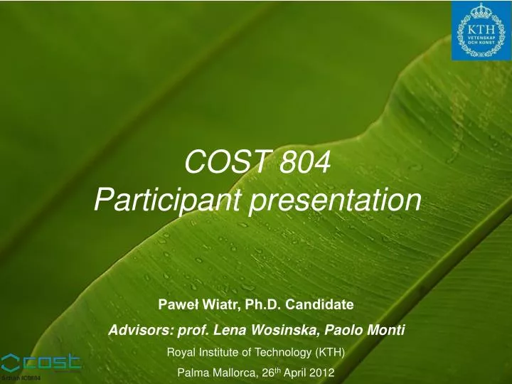 cost 804 participant presentation