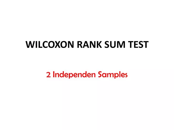 wilcoxon rank sum test