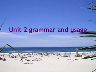 Unit 2 grammar and usage