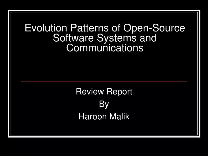 evolution patterns of open source software systems and communications
