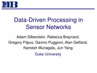 Data-Driven Processing in Sensor Networks