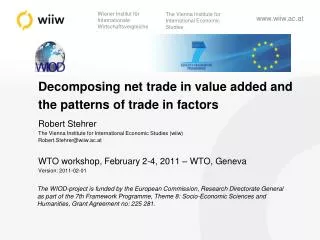 Decomposing net trade in value added and the patterns of trade in factors