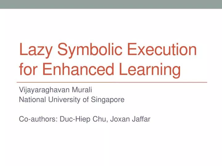 lazy symbolic execution for enhanced learning