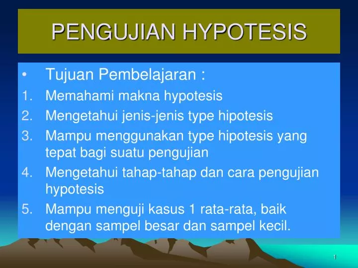 pengujian hypotesis