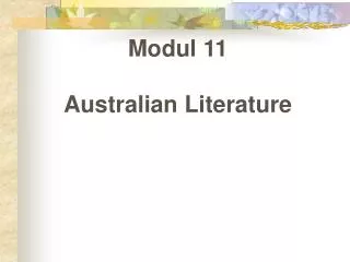 Modul 11 Australian Literature