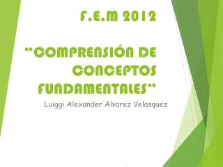 f e m 2012 comprensi n de conceptos fundamentales