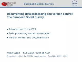 European Social Survey