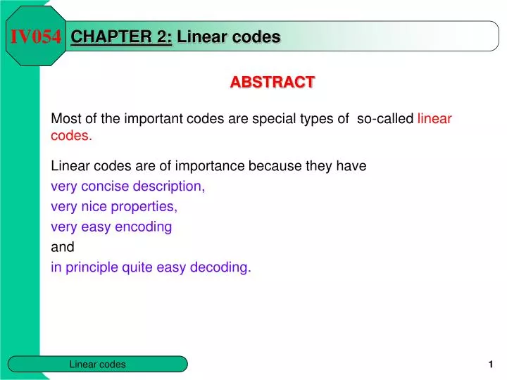 chapter 2 linear codes
