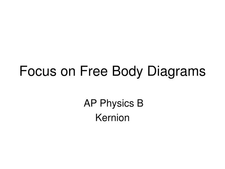 focus on free body diagrams