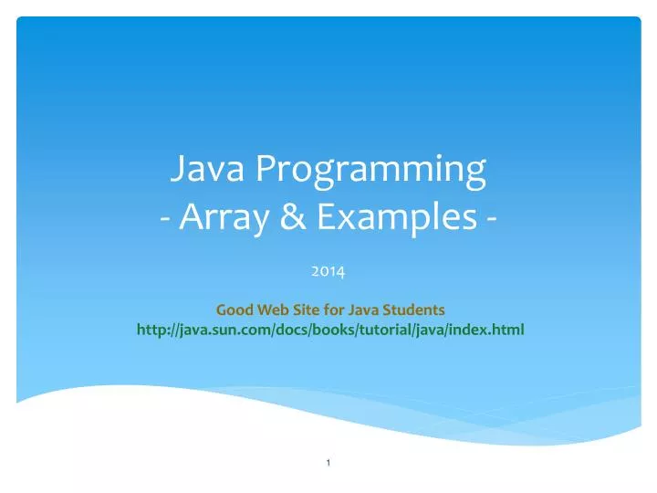 java programming array examples