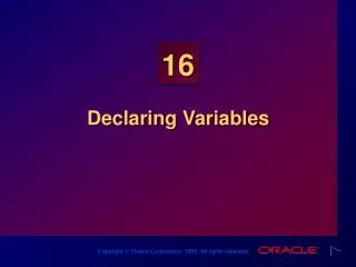 Declaring Variables