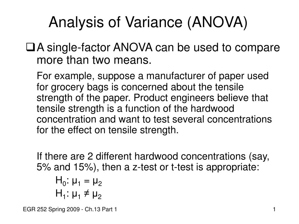 PPT - Analysis of Variance (ANOVA) PowerPoint Presentation, free ...