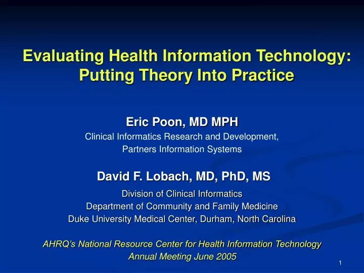 evaluating health information technology putting theory into practice