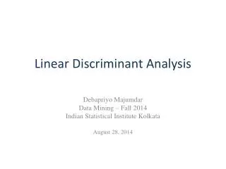 Linear Discriminant Analysis