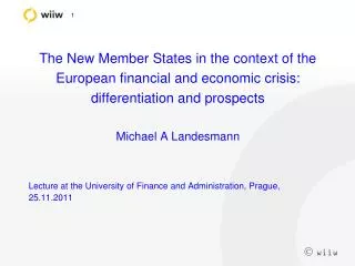 Lecture at the University of Finance and Administration, Prague, 25.11.2011