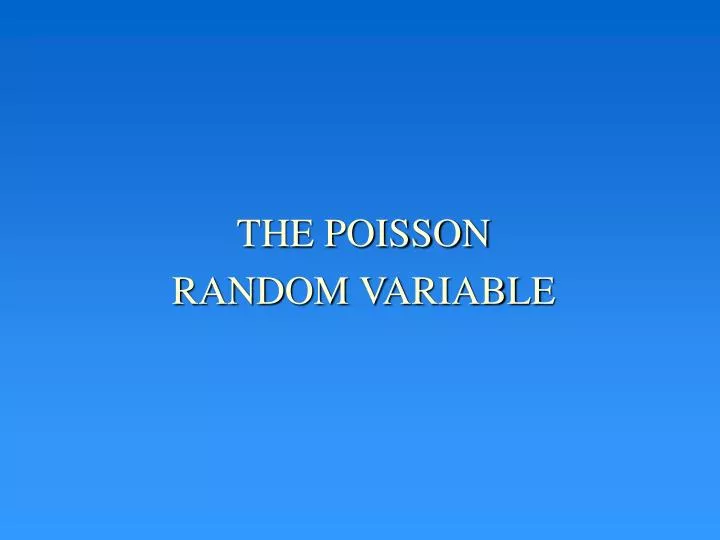 the poisson random variable