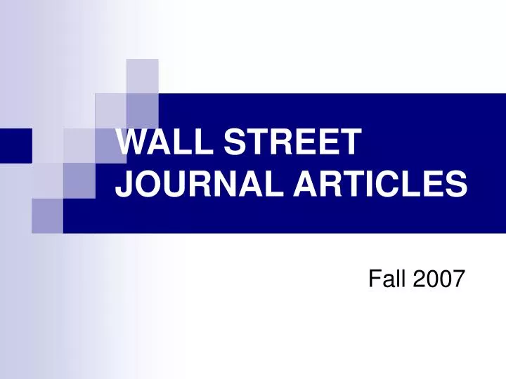 wall street journal articles