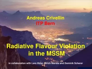 Andreas Crivellin ITP Bern