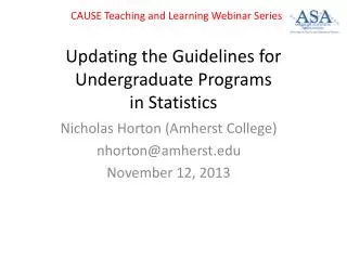 Updating the Guidelines for Undergraduate Programs in Statistics