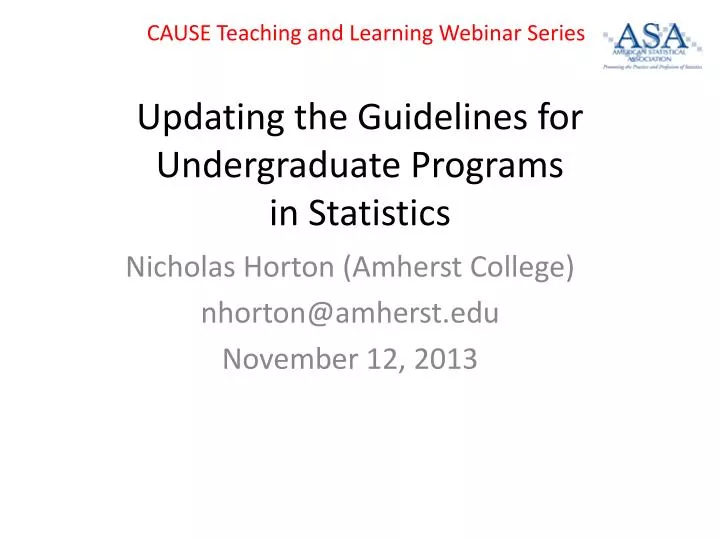updating the guidelines for undergraduate programs in statistics