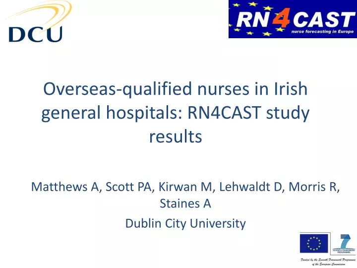 overseas qualified nurses in irish general hospitals rn4cast study results