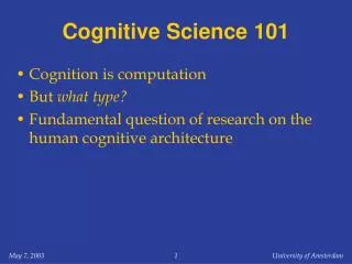 Cognitive Science 101